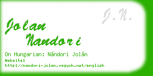 jolan nandori business card
